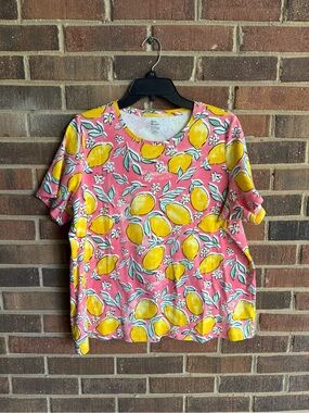 Kim Rogers Pink Lemon Graphic Crewneck Tee